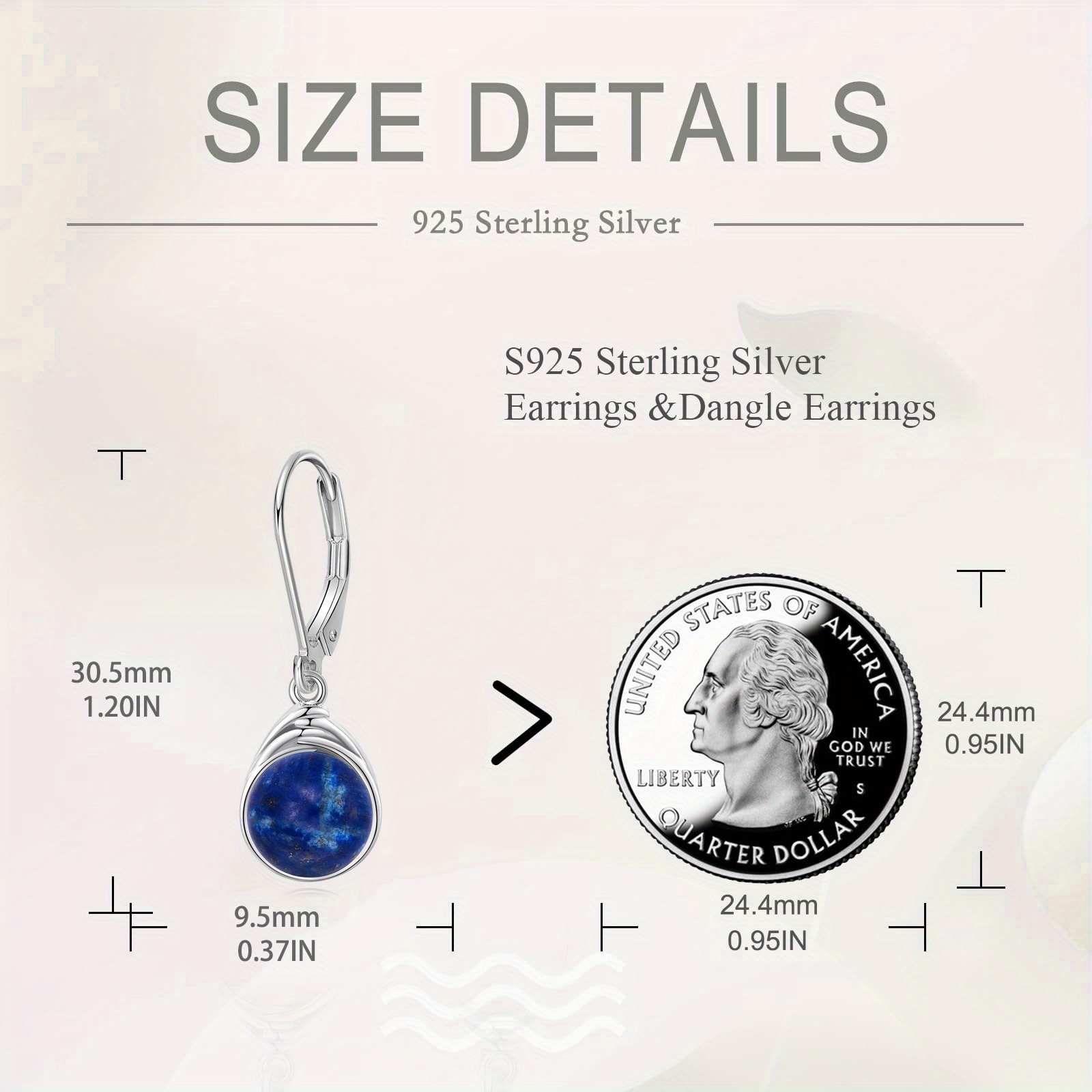 s925 sterling silver   earrings for women round   leverback earrings   dangle earrings jewelry gifts Product details 4