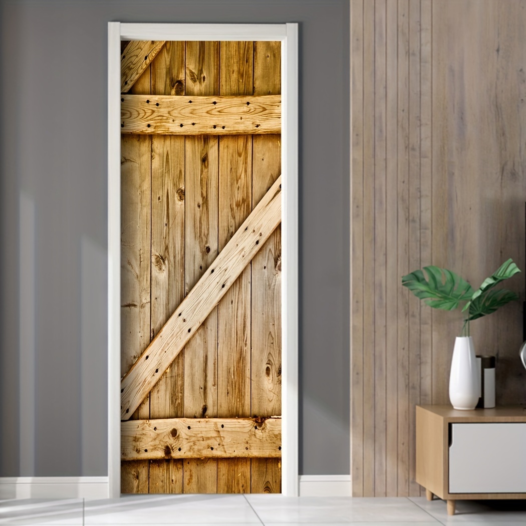 Vinilo decorativo puertas estilo vintage de madera - TenVinilo