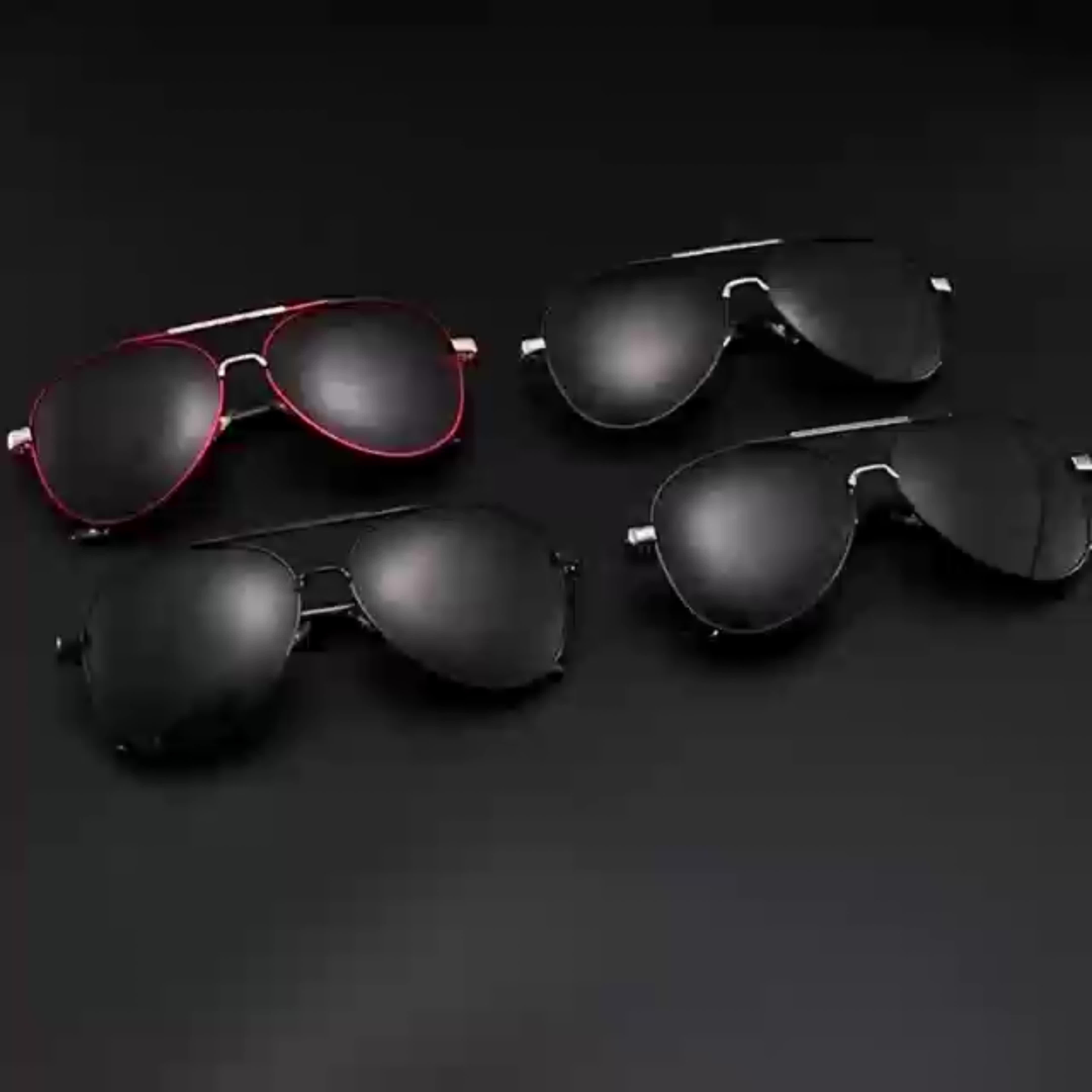 Classic Solid Black Frame Sunglasses for Daily Commuting