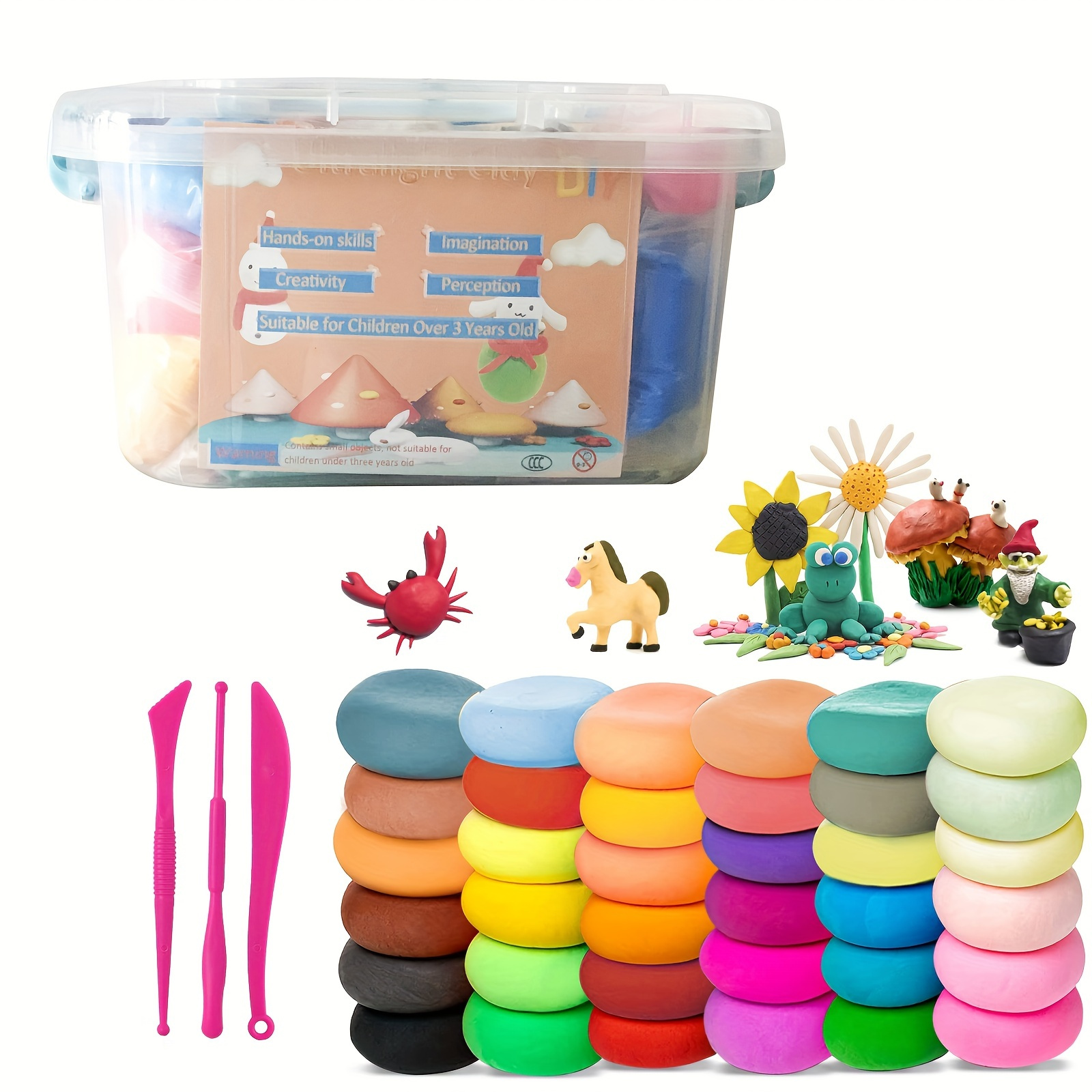Play Dough Tools for Kids Girls,36pcs Cute Playdough Tools Toys with  Various Shape Playdough Cutters, Rolling Pin, Rollers