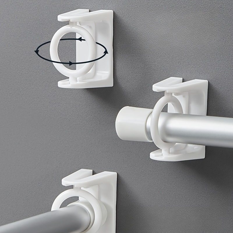 Soporte adhesivo para barra de ducha giratoria de 360°, soporte de barra de  cortina sin taladrar para baño, cocina, baño, diámetro del extremo de la