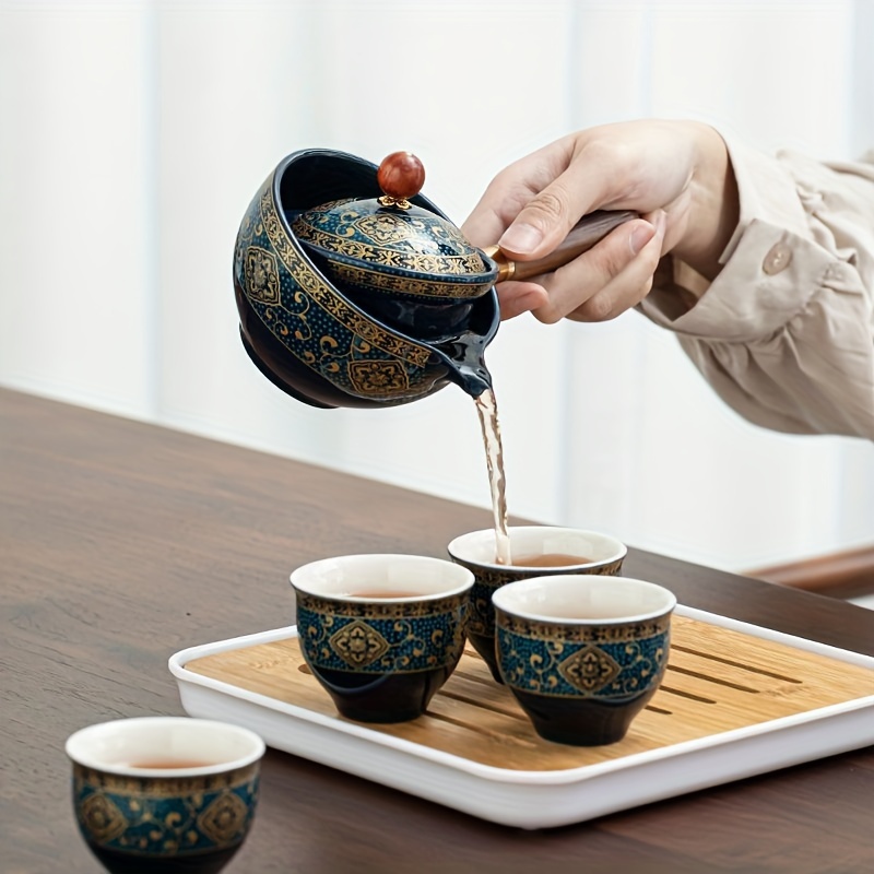 1 Set of Travel Tea Set Automatic Tea Brewing Pot Tea Service Set