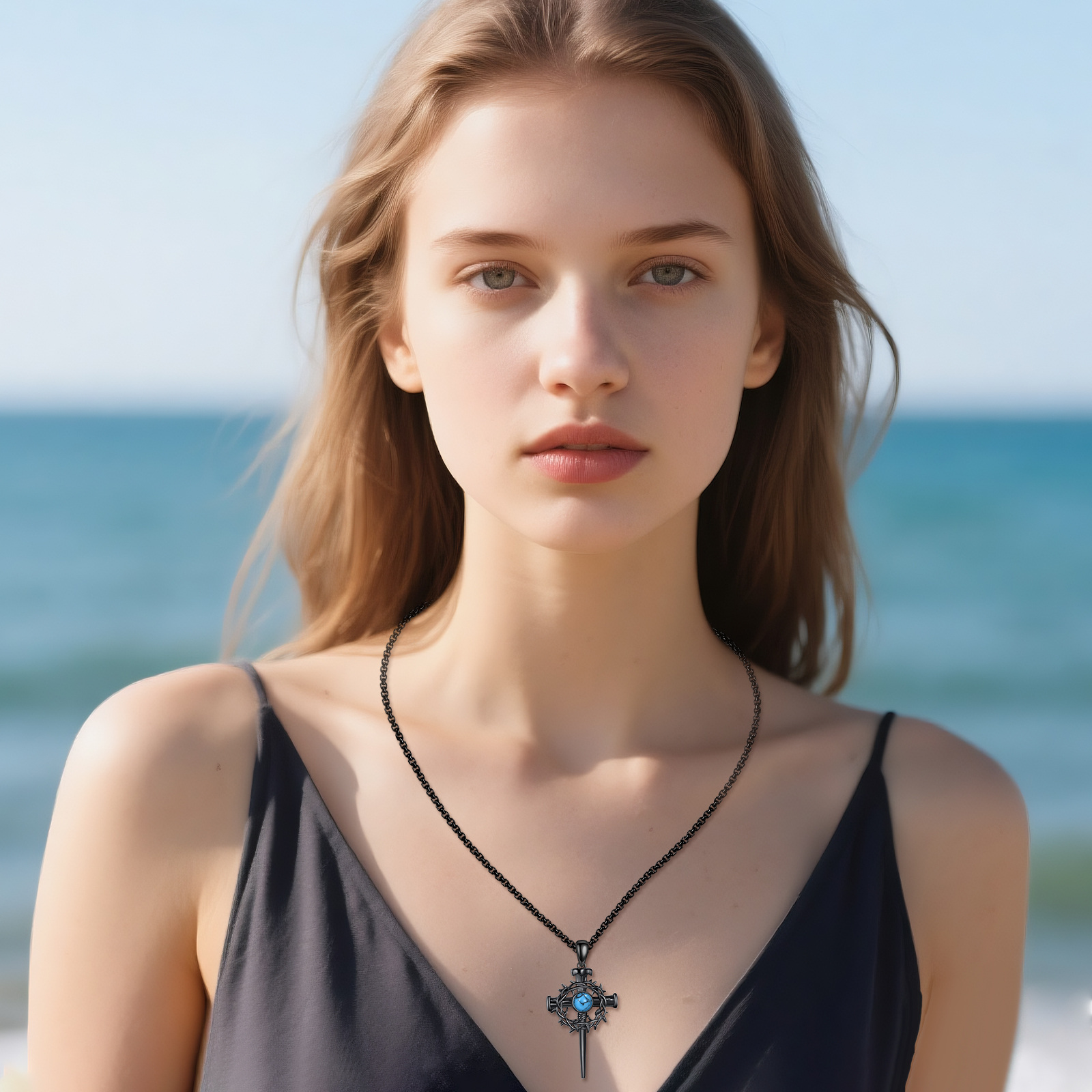 S925 Sterling Silver Crown of Thorns Necklace