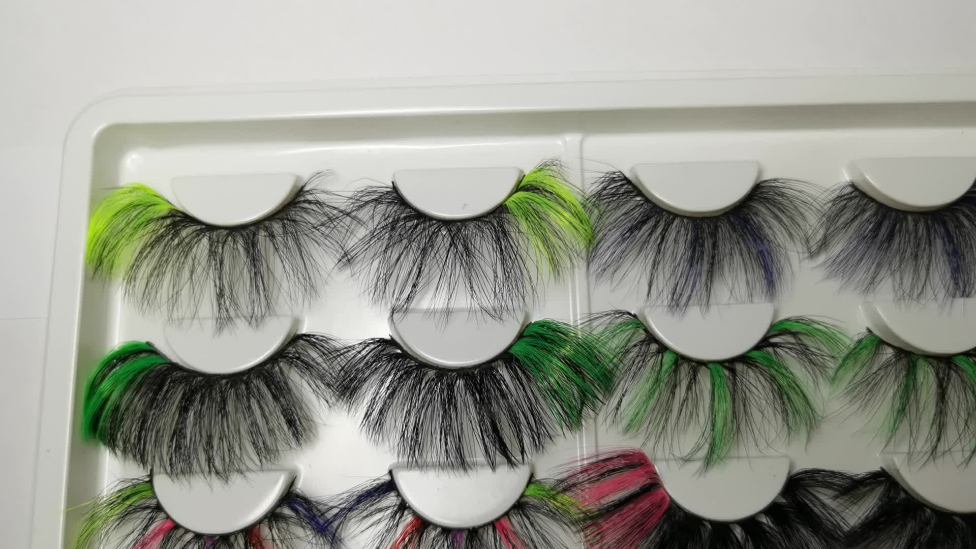 3D Rainbow False Eyelashes 20mm 25mm Fluffy Stage Makeup Lashes