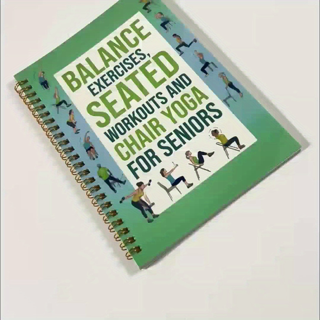 50-Page Chair Yoga Exercise Book for Seniors & Adults - Elderly Seated Yoga Poses Guide with Chair Squats, Balance Training & Stretching - Spiral Bound-like Binding (No Binding Removal) - Home, Gym, Nursing Home Fitness Log & Planner - Image 10