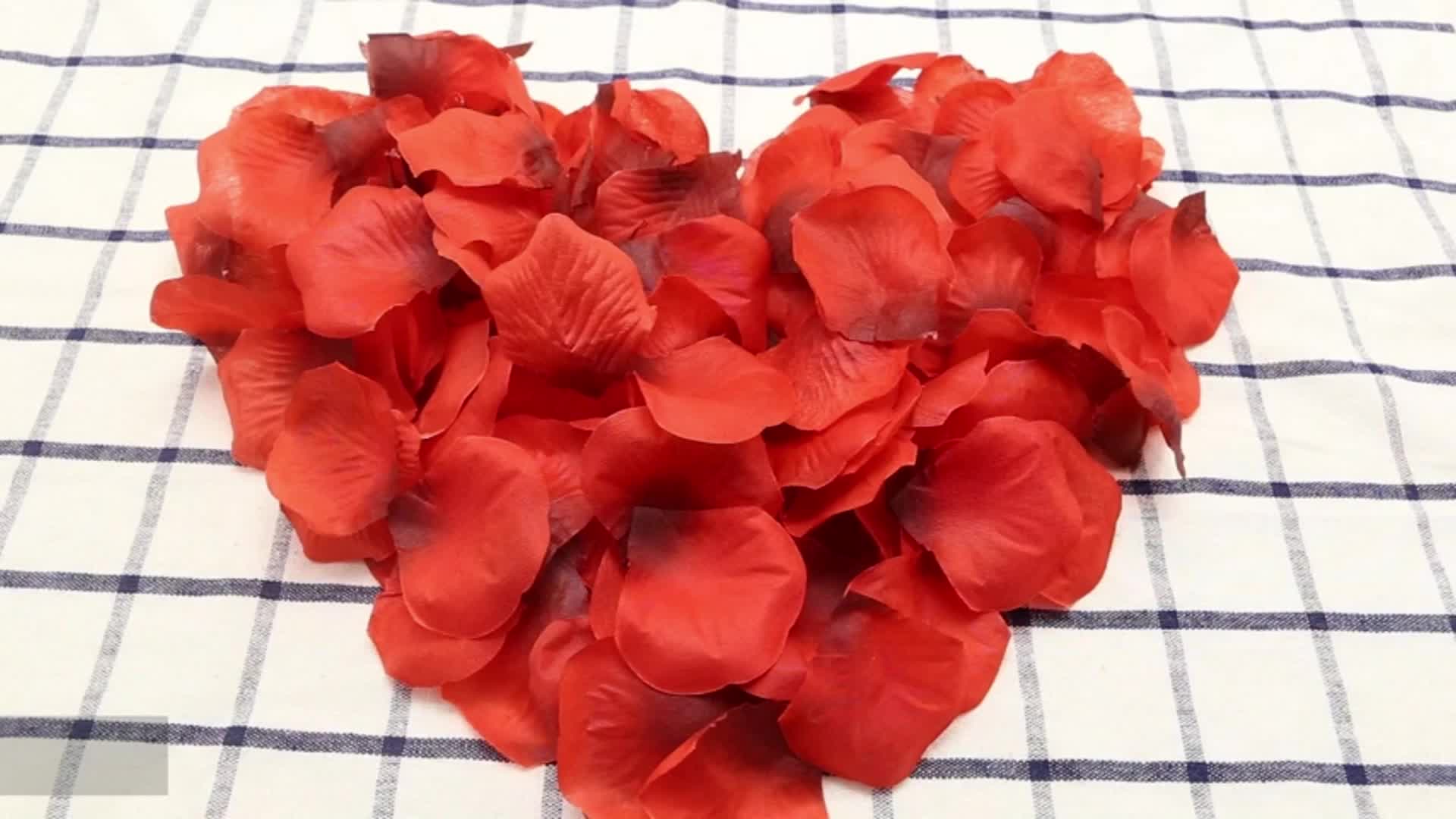 3000 Pcs Rose Petals Artificial Flowers Silk Petals for Valentine's Day Rose Petals for Wedding Decor Romantic Night Engagement Decorations (Dark Red)