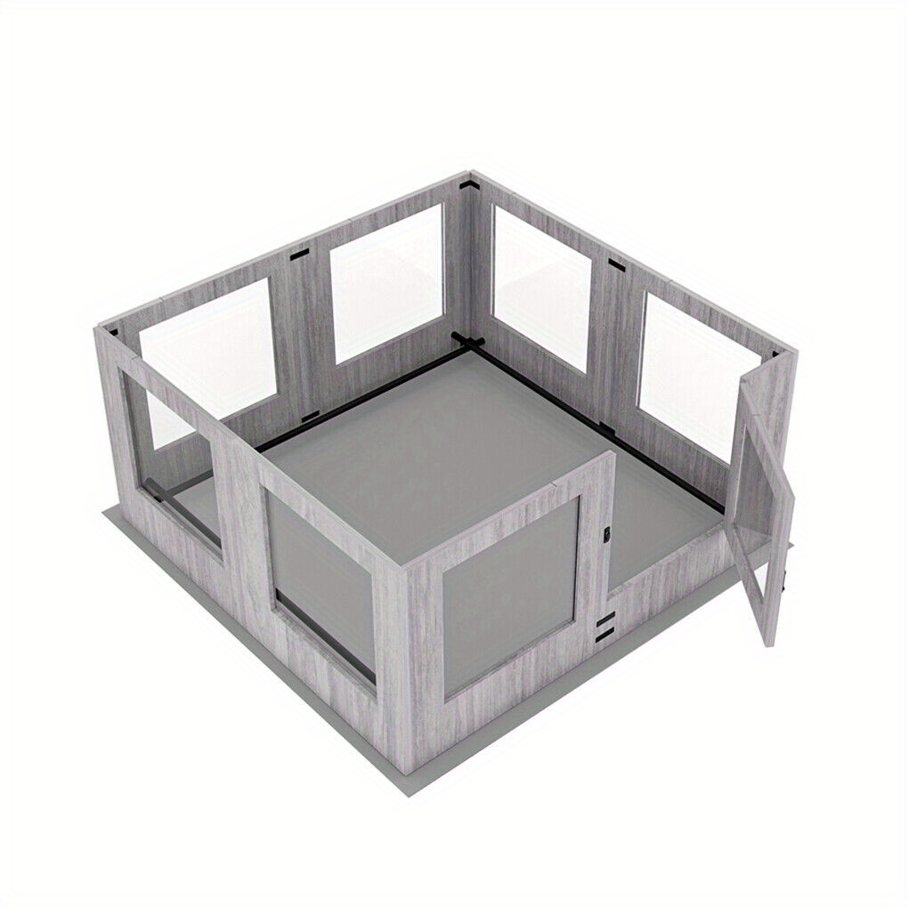 E-shop Große Indoor-Wurfbox für Hunde & Welpen mit Sicherheitsglas-Paneelen, Schutzleiste & Matte – Einfache Montage, sicherer Spielbereich für Wurf,