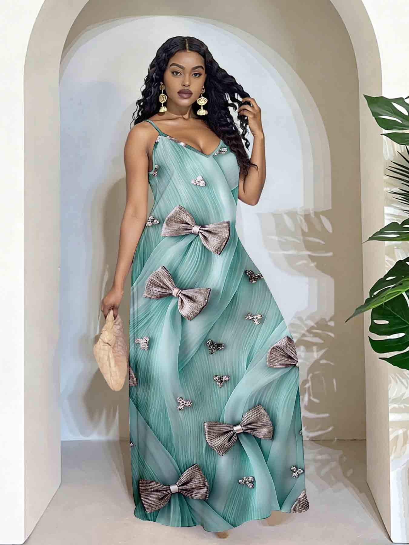 green emerald velvet dress TINMIIR Women's Summer Dresses V neck Cap Sleeve Allover Print Ruffle Trim  Shirred Waist Maxi Dress (Color : Mint Green, Size : Large) at Amazon  Women's Clothing store