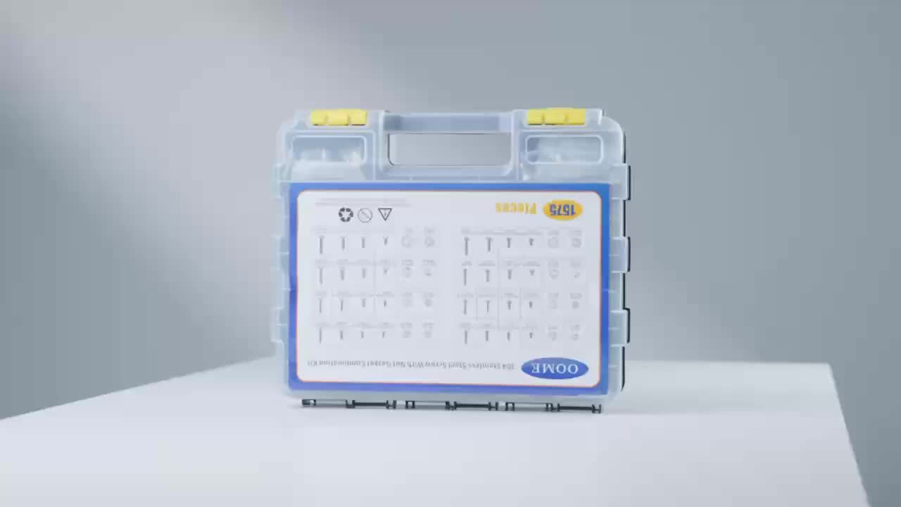 Juego de 1575 piezas de tuercas y tornillos, acero inoxidable, cabezas Phillips y planas, con varias tuercas, arandelas y caja organizadora de doble cara - Imagen 11