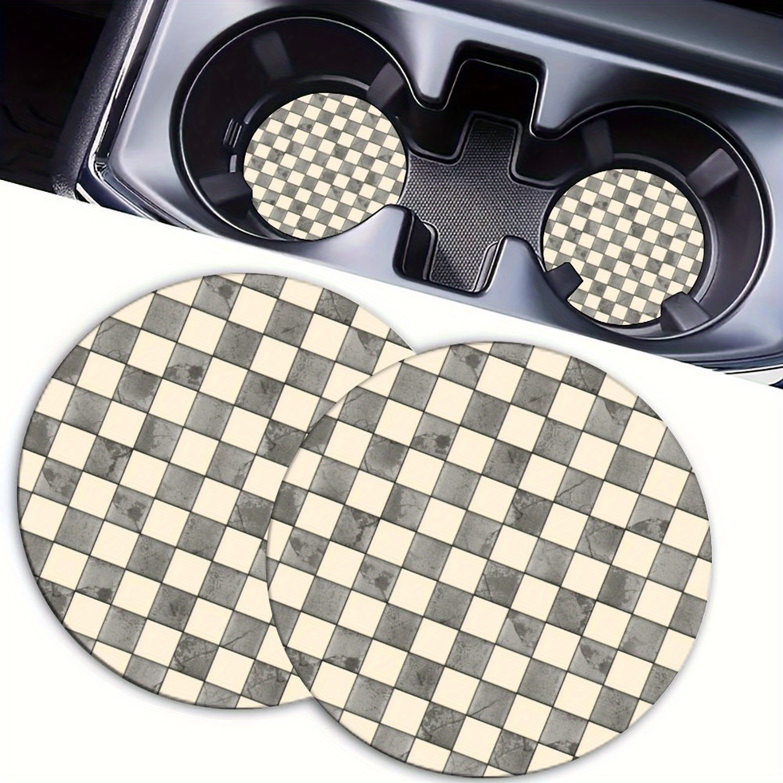 TEMU Car Cup Holder Four-piece Car Coaster - Car Accessories For Men And Women, Car Coasters And Home Office Desks, Great For Easter Christmas