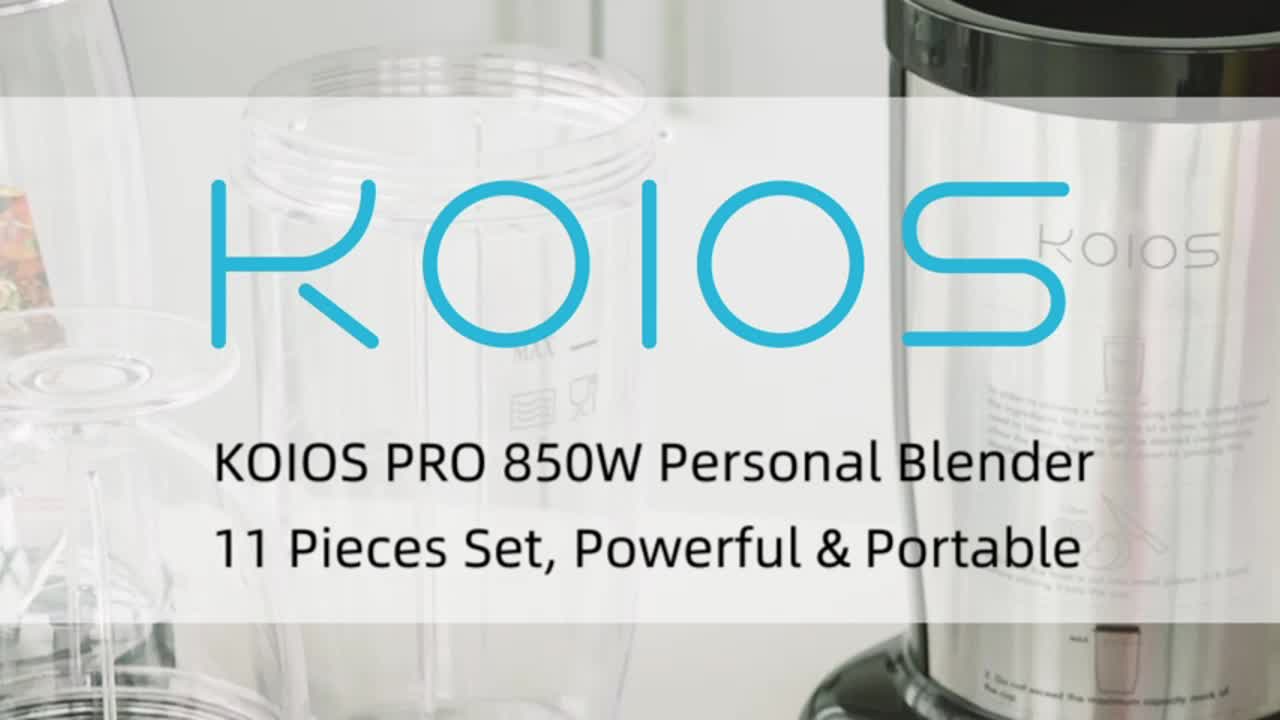KOIOS 850w Portable Personal Blender Blender 11 Pieces Smoothie Blender BPA  Free Black 500ml 