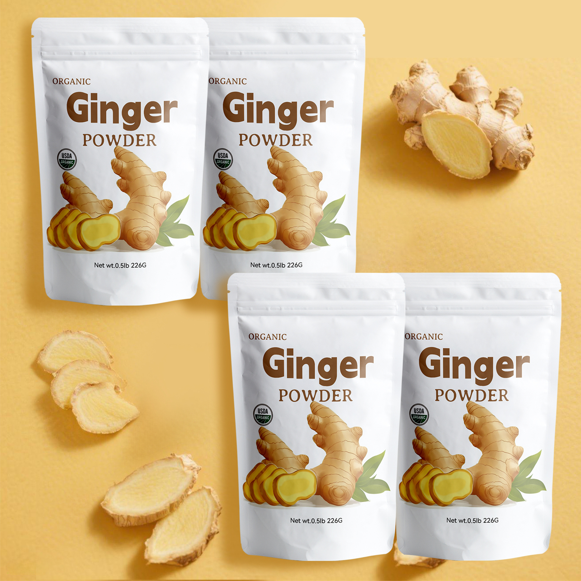 TEMU Organic Fresh Ginger Powder,ginger Spice Flavor, - Great For Chews, Teas, Candies And Juices