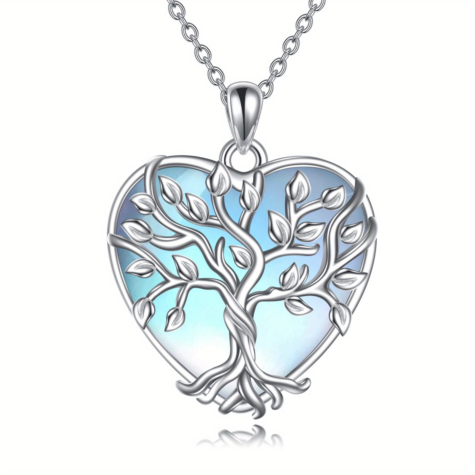 Image of Women's Fashion Pendant Necklace – Tree Of , Inlaid With , 925 Sterling Silver. A Christmas Gift For