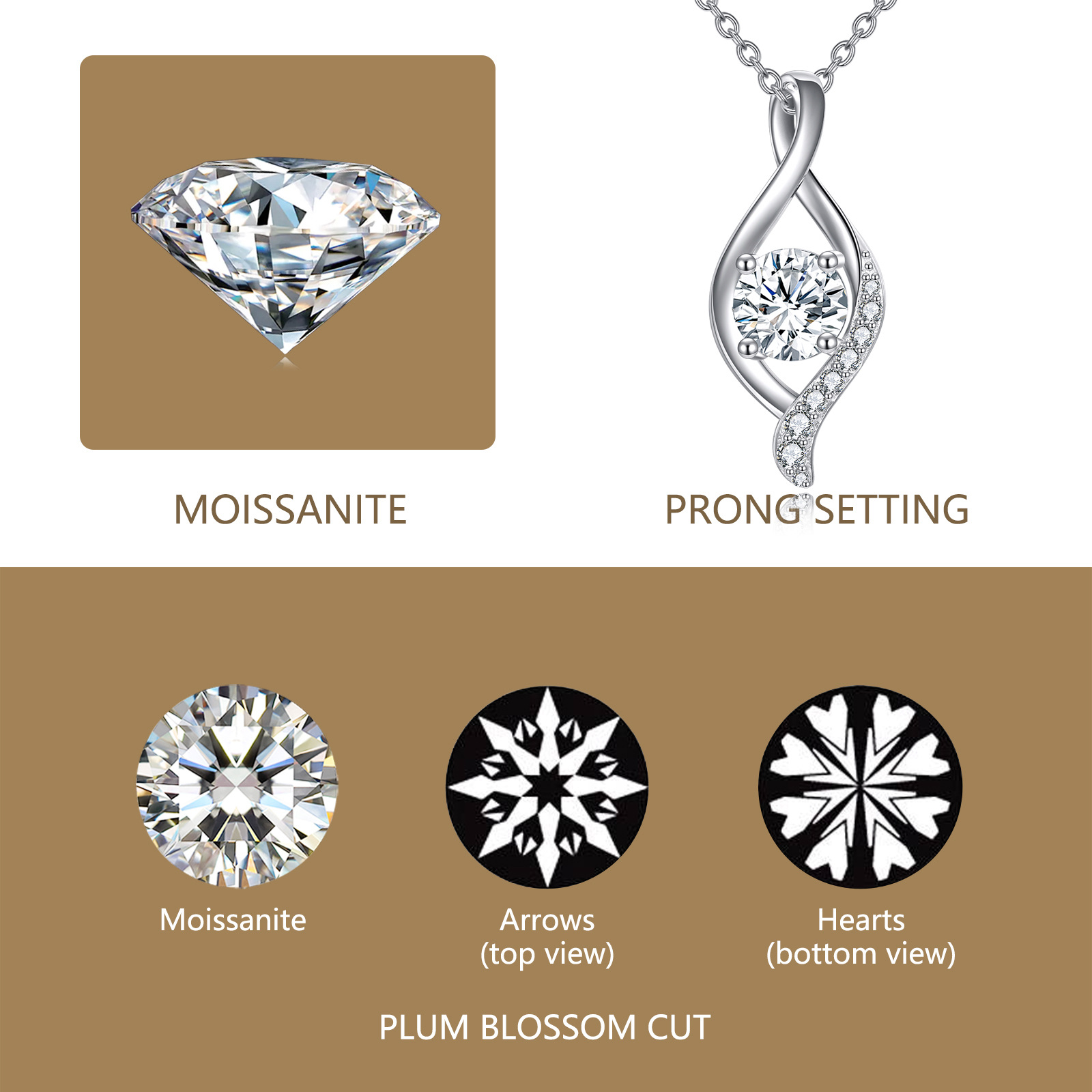 Ladies' Morganite Pendant in 925 Sterling Silver, Infinity Design