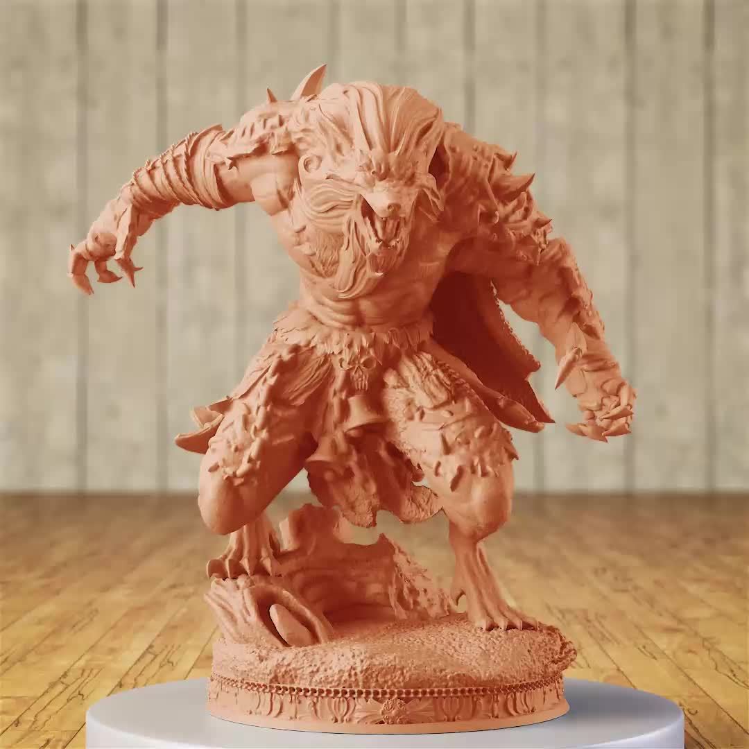 Werewolf Knight 32mm 28mm Scale Monster for Tabletop RPGs
