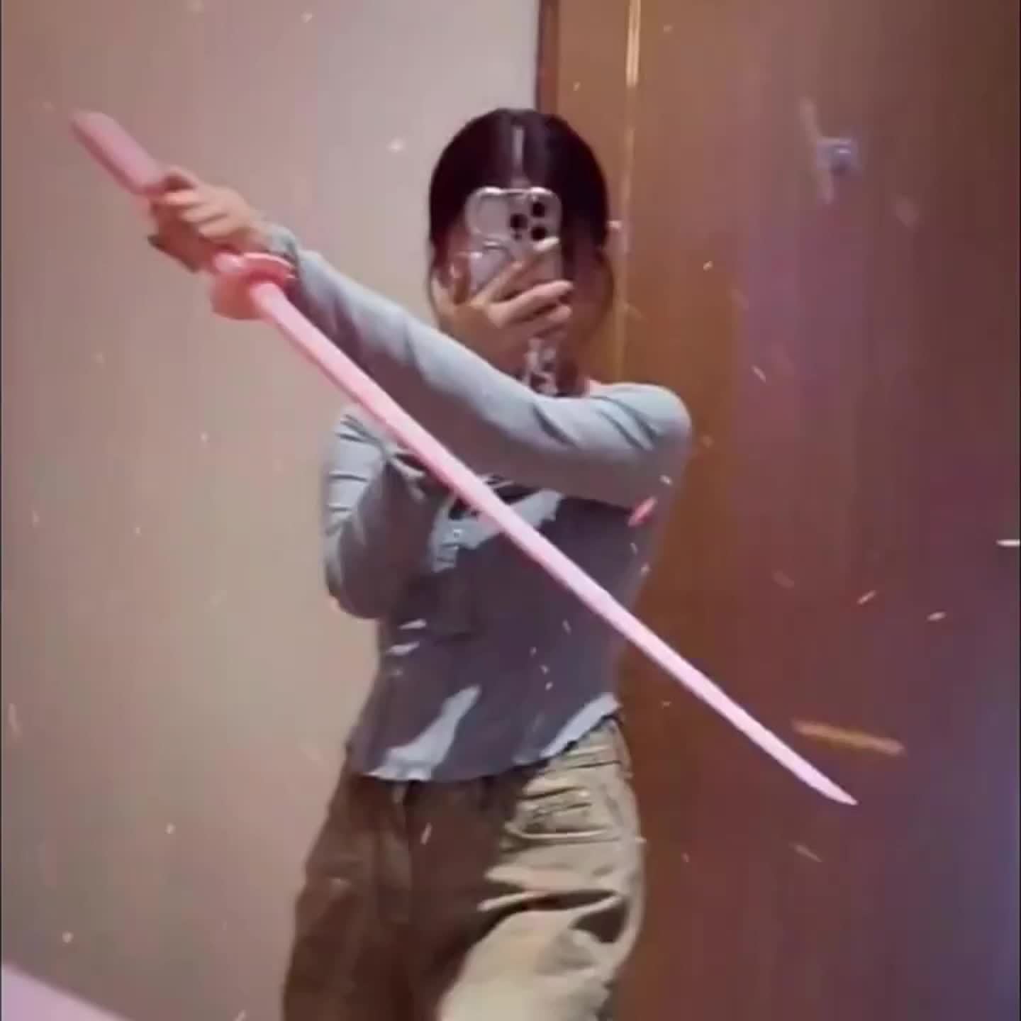 Pink Samurai Sword Retractable Role Playing Prop for Cosplay Halloween Costumes