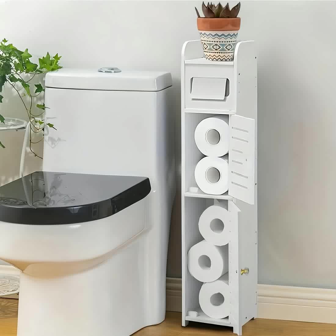 5/6段 スリムバスルーム収納キャビネット 引き出し式スリット