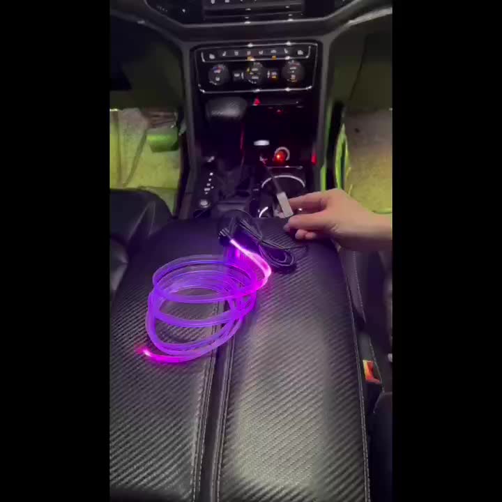 RGB Auto Dekoration Neon 7 Farben USB Innenraum Umgebungslichter  Lichtleitfaser Optik Atmosphäre Lampe EL Draht Streifenlicht 2M/78.74inch