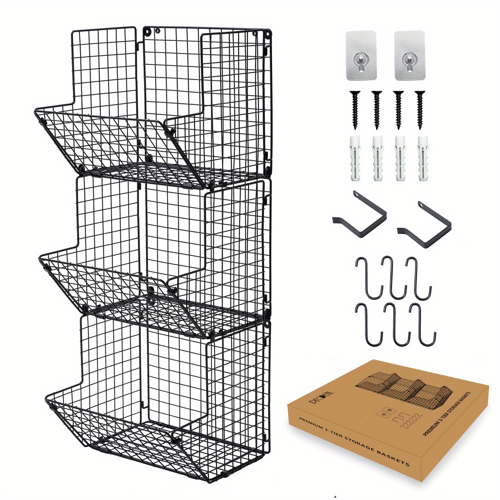 

Lixada Mounted 3 Iron Be On Storage Shelves Over Organizer Kitchen And Pantry Bathroom Towel