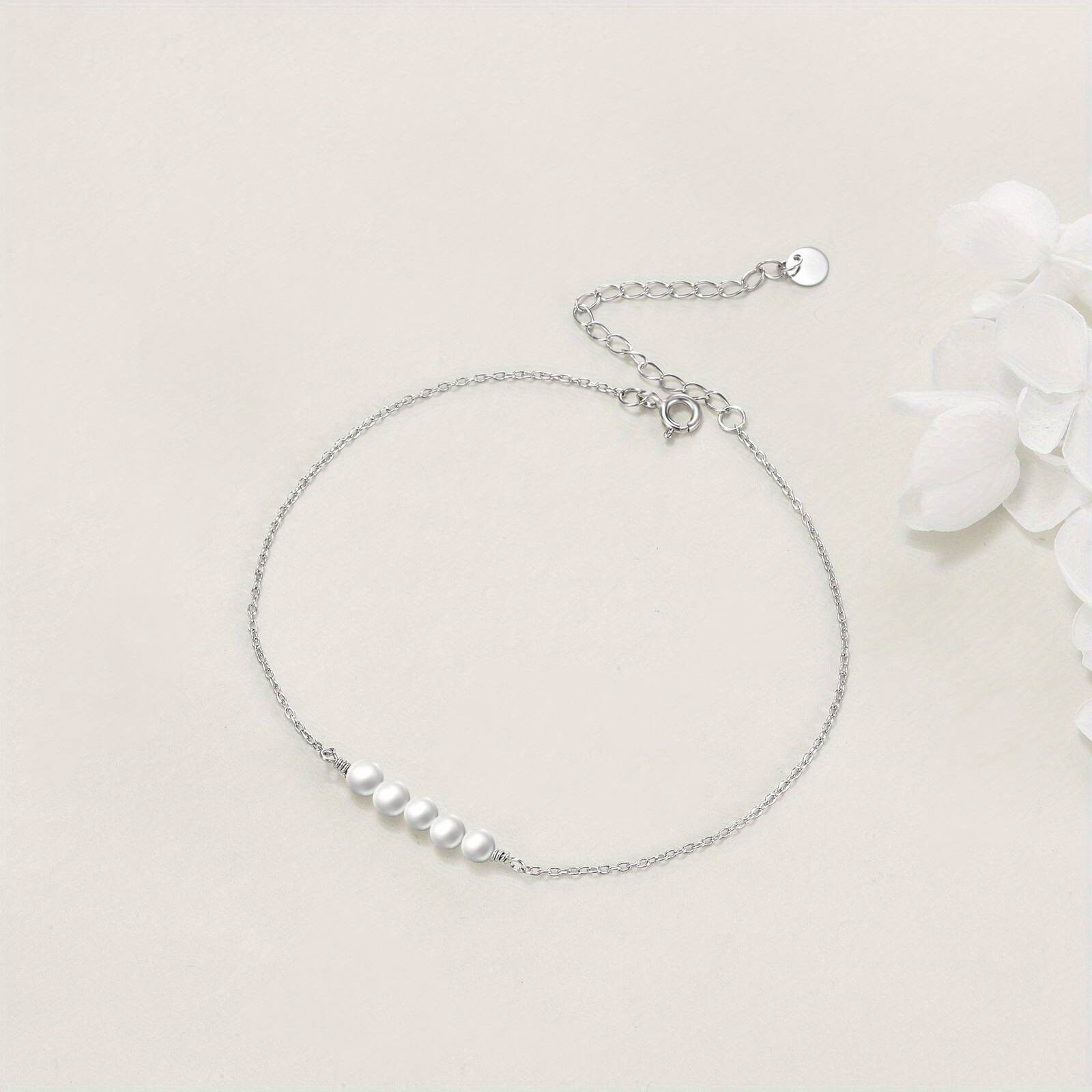 Sterling Silver Anklet for Women - Adjustable Foot Chain Bracelet