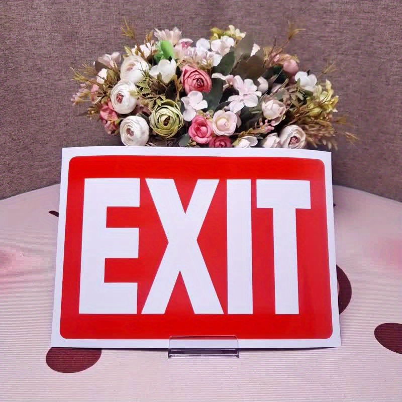 2pcs Exit Sign Stickers, High-Quality Self-Adhesive Vinyl Decals