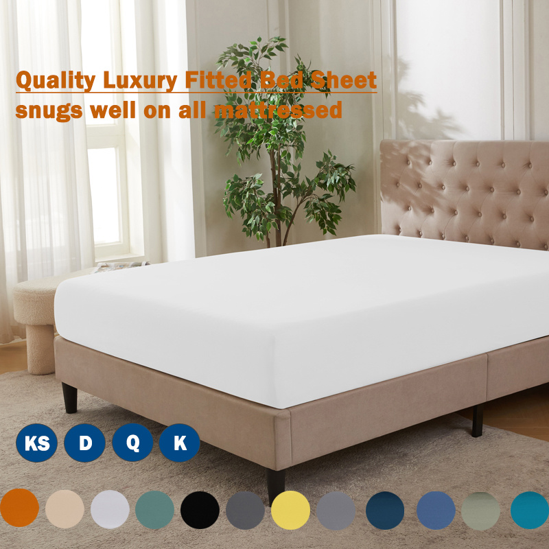 2000 tc hotel quality luxury fitted bed sheet ultra soft breathable cooling   with 36cm deep pockets stain resistant   in king queen   single bed adds   to  