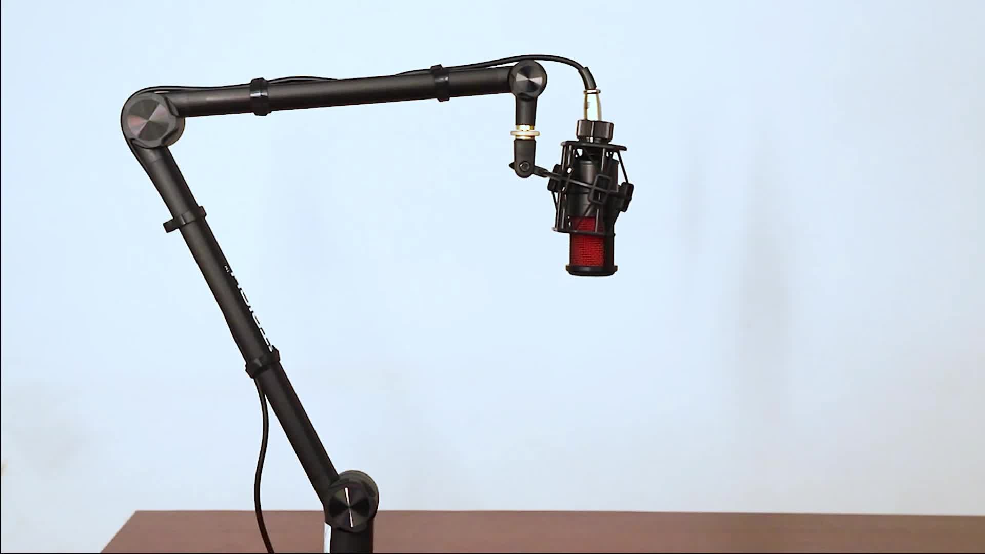 OMNITRONIC Trípode de micrófono MS-1W con brazo articulado blanco - DJMania