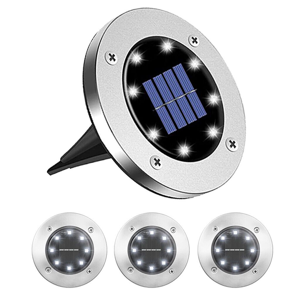 TEMU 4/8/12pcs Garden Lights Solar Powered, Ip44 Waterproof , Led Solar Pathway Lights Outdoor, Solar Ground Lights For House, Walkways, Patio And
