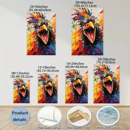 1pc abstract painting of a chicken with vibrant colors and ideal gift for bedroom living room hallway mural wall decoration room decoration