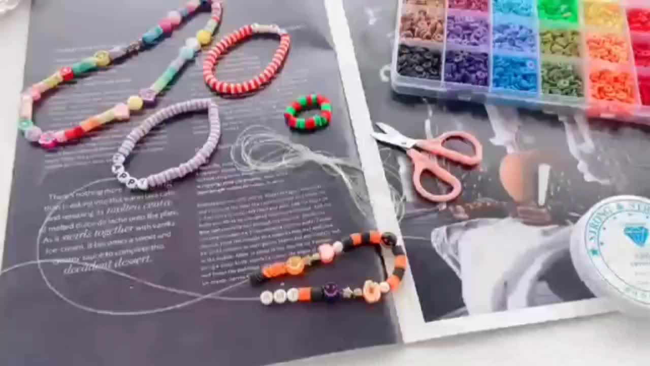 Clay Beads Bracelet Making Kit Preppy Friendship Flat - Temu