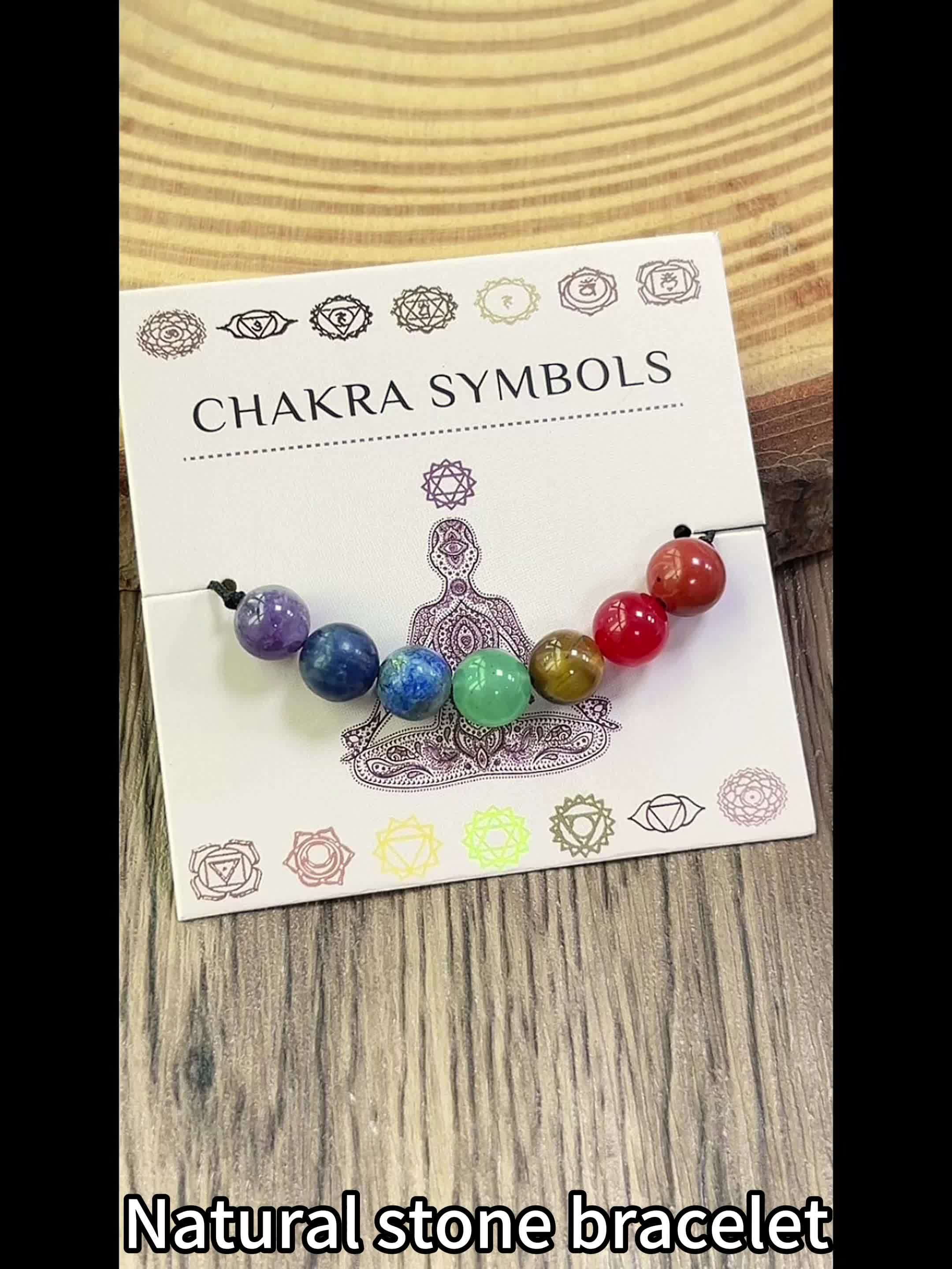 3pc Natural Stone Chakra Bracelet Set, Handmade Meditation Gift