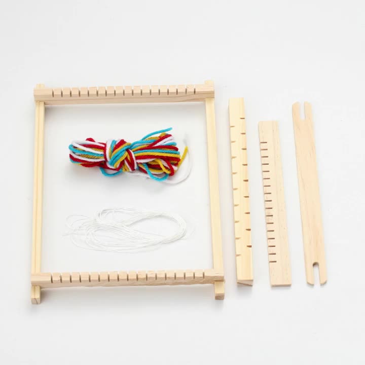Mini máquina de tejer de lana para niños, paquete de Material de telar DIY,  juguetes creativos para niños, regalos hechos a mano, herramientas de tejer  de madera