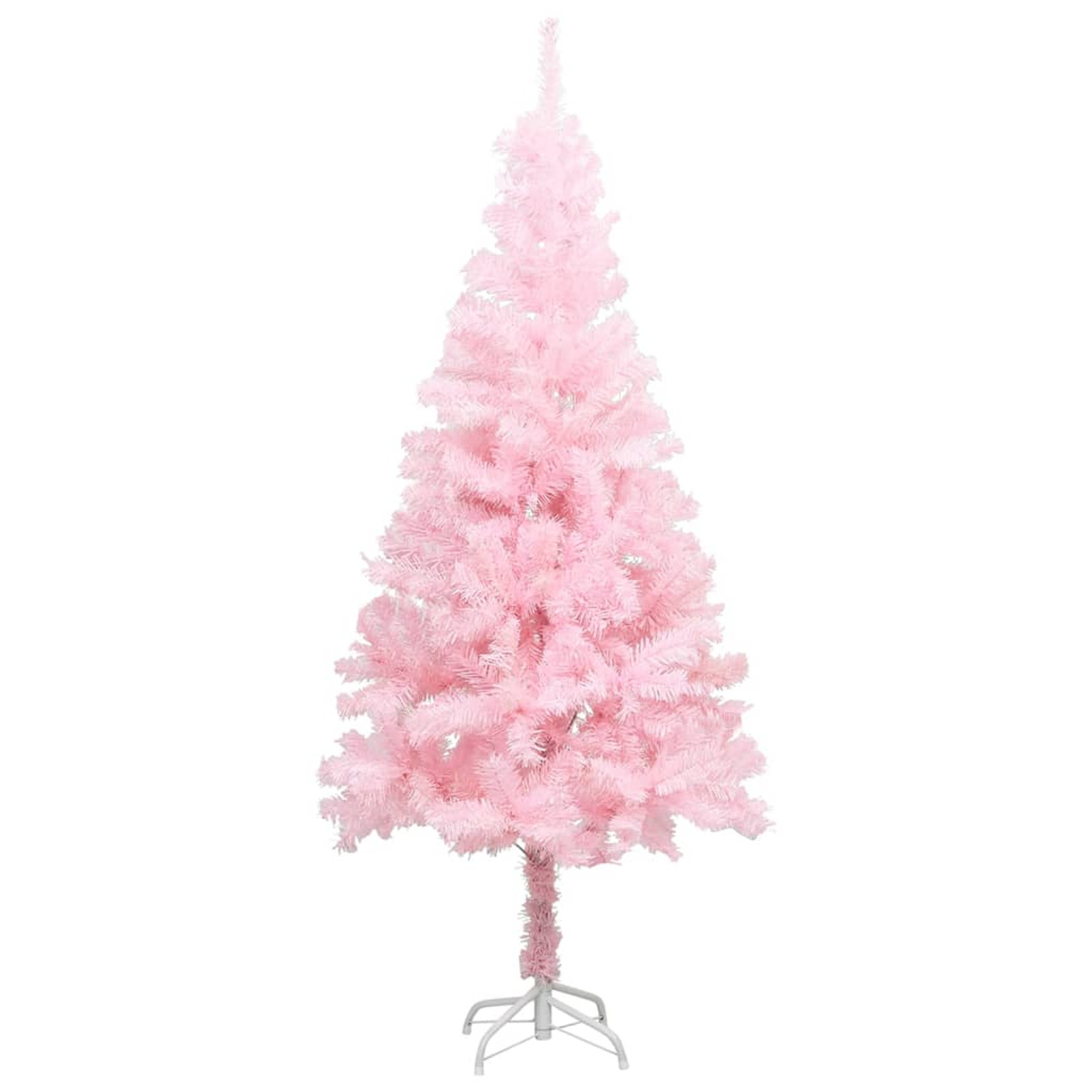 Gecheer Artificial Christmas Tree, 59 Inch, Pink, Pvc Material, With Stand, For Seasonal Winter Decor, Christmas Holiday Decoration, No Electricity Required