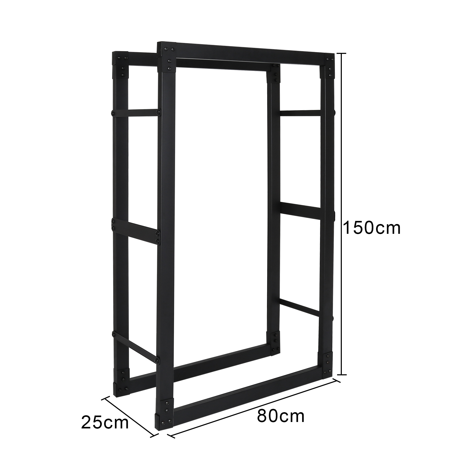 Image of Firewood Rack Firewood Holder Stacking Aid Firewood Shelf Metal Firewood Rack [150 X 80 X 25cm]