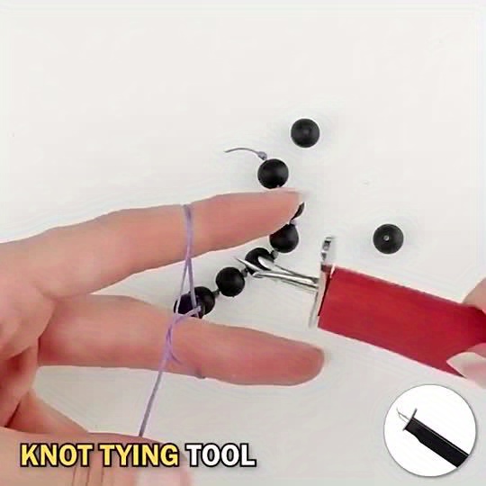 DIY Bead Knotting Tool Secure Knots Stringing Scattered Wear Beads Jewelry  Twine Pearl Agate Jade Bodhi bead beading knot tool