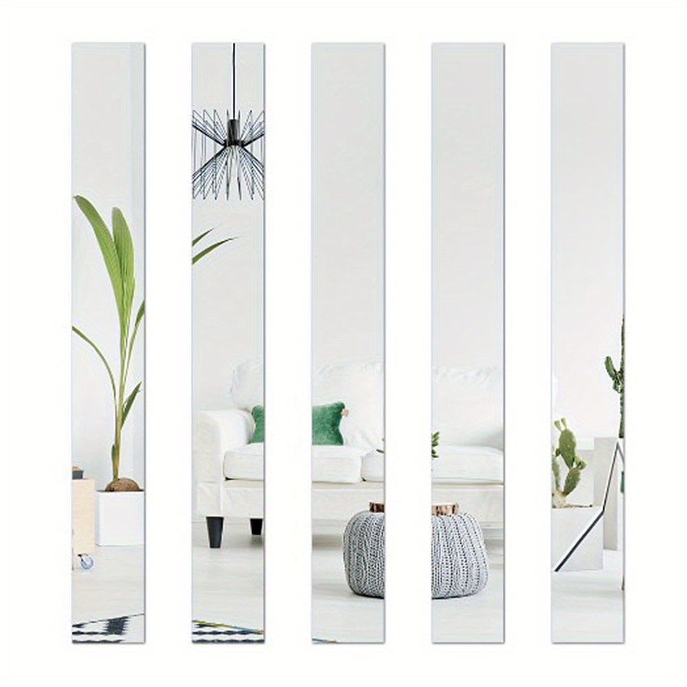 10pcs, Modern Minimalist Strip Shaped Mirror Wall Sticker, Plastic Mirror  Wall Sticker Self-adhesive Acrylic Mirrors For Home Decoration