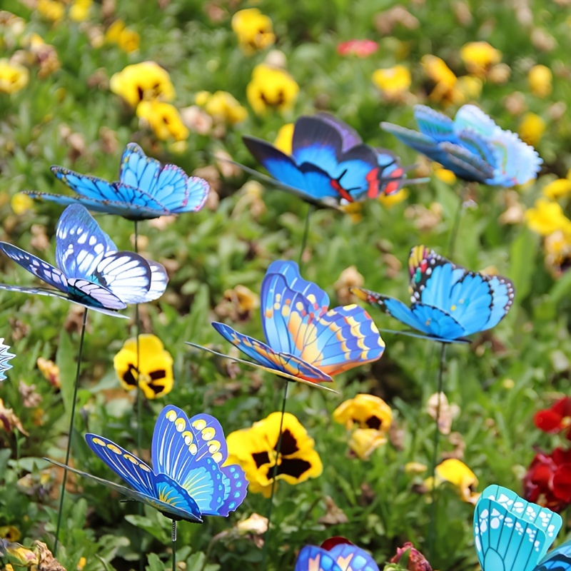 50 Animaux Jardin Sculptures Décoration, 50 Papillons Jardin Bâtons,  Colorés Piquets Bâtons pour Jardin Patio Plante