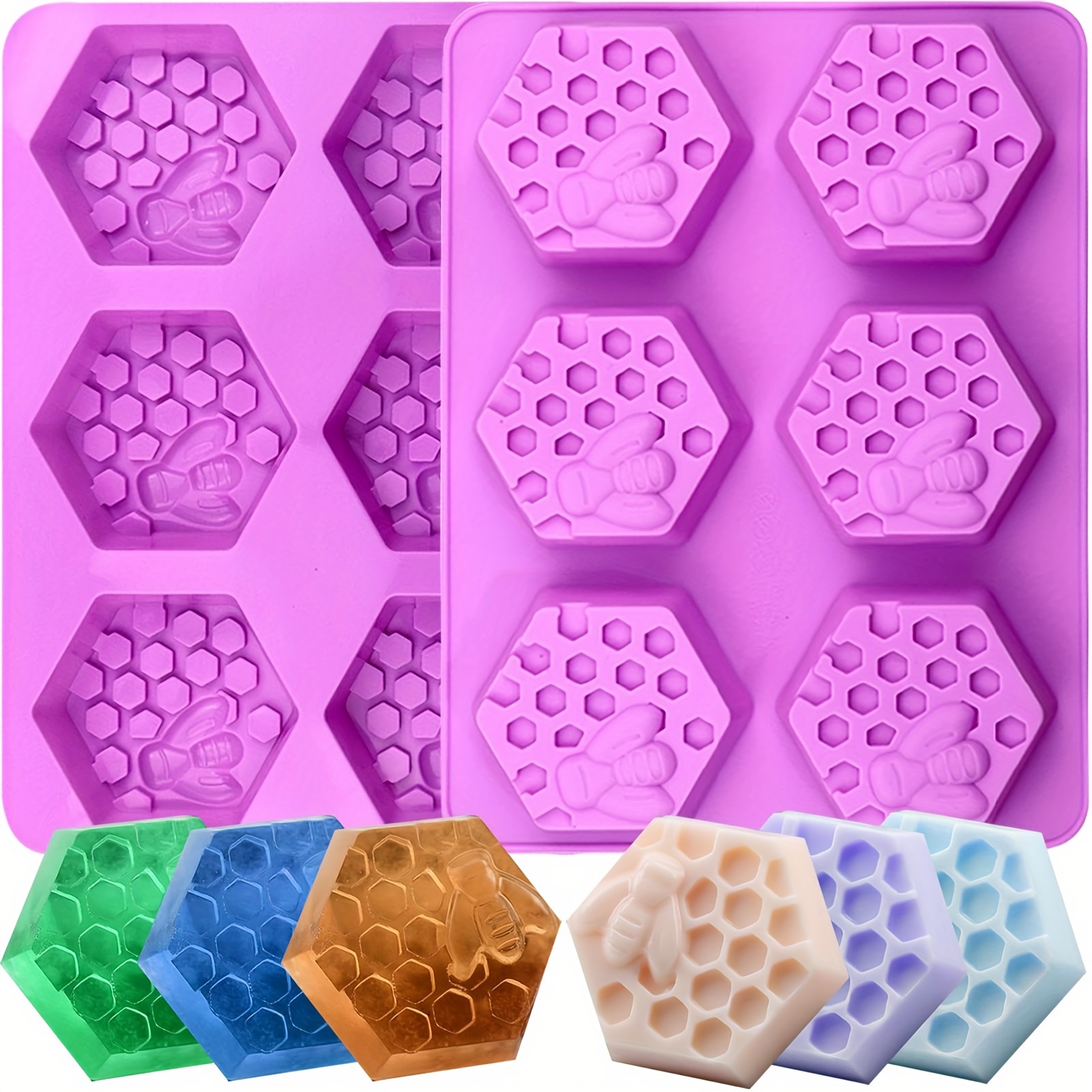 Bee Honeycomb Soap Molds, Hexagon Silicone Molds for Handmade Soap,  Nonstick & BPA Free 6-Grid Bee Honeycomb Hexagon Soap Mold Silicone DIY  Handicraft Making Mould 
