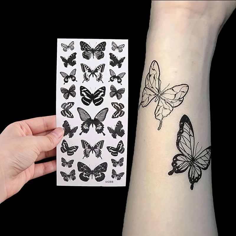 Black And White Butterfly Stickers 3d Stereo Simulation - Temu Germany