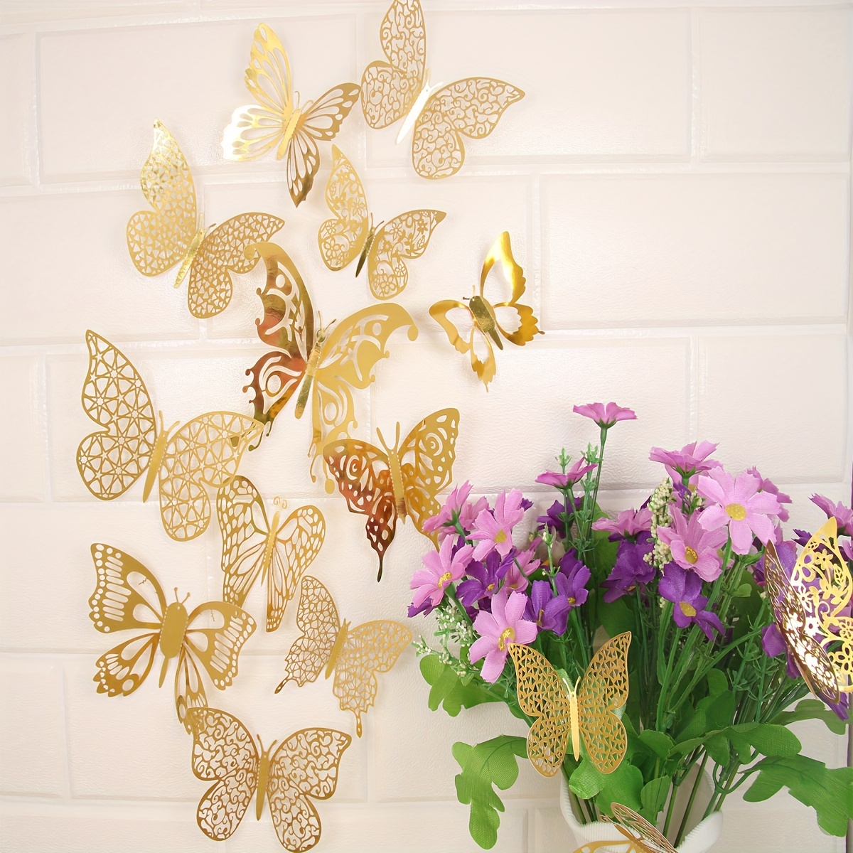 Papillons 3D Doré / 3D Butterflies - Décor mural ou décor Sweet table