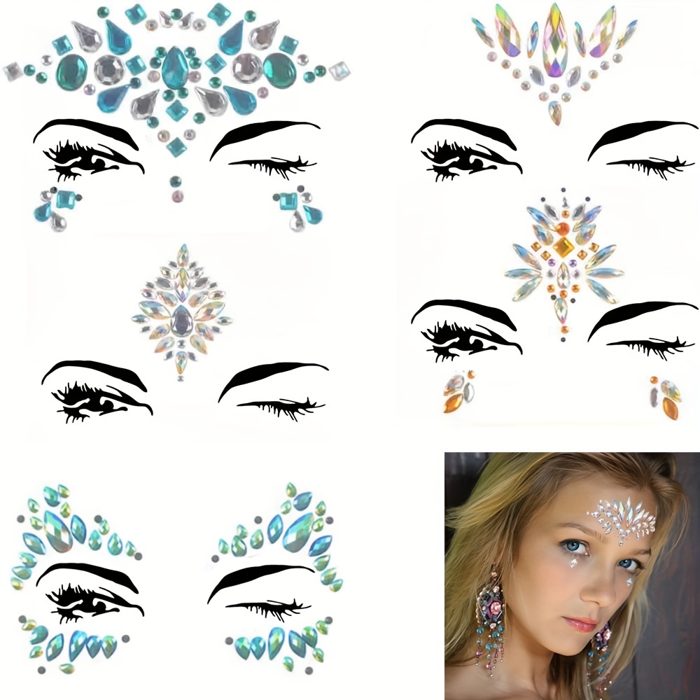 Eyenice Face Jewels And Body Glitter - Face Gems, Mermaid Face