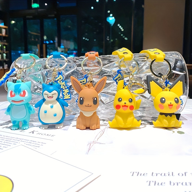 Cartoon 3D Anime Pokemon Eeveelution Pendant PVC Rubber Key Chain