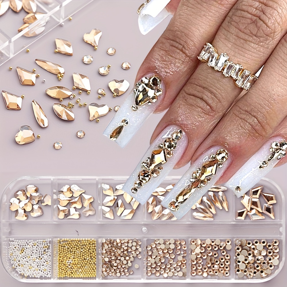 Gold Rhinestones For Nails - Temu South Korea