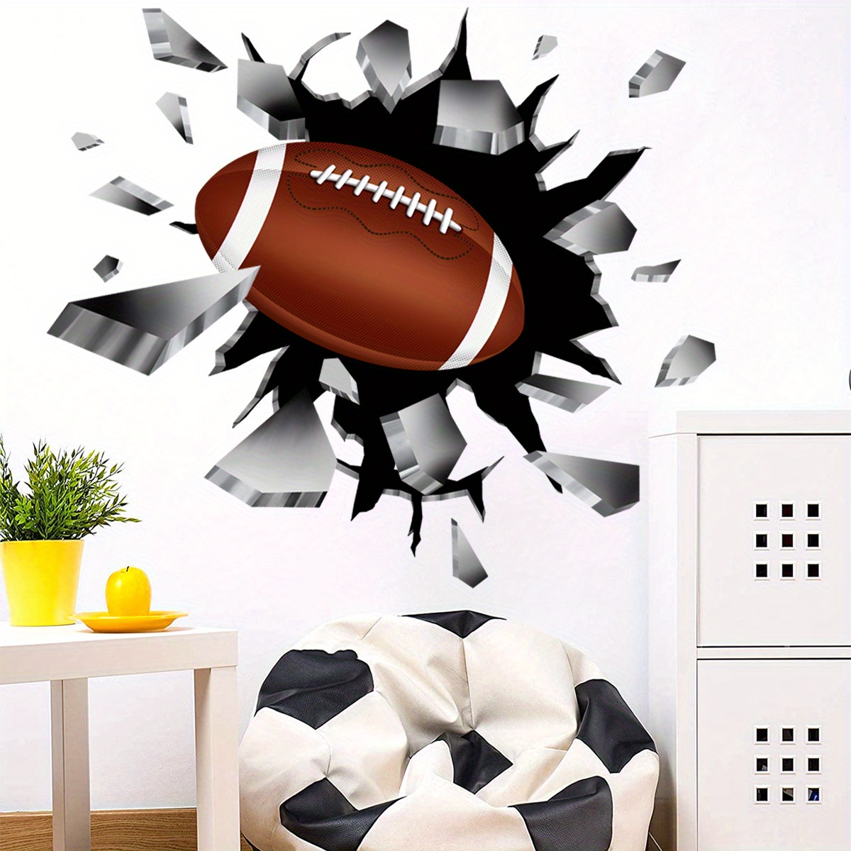 Vinilos Decorativos Rompe Pared Pelota Deporte Rugby