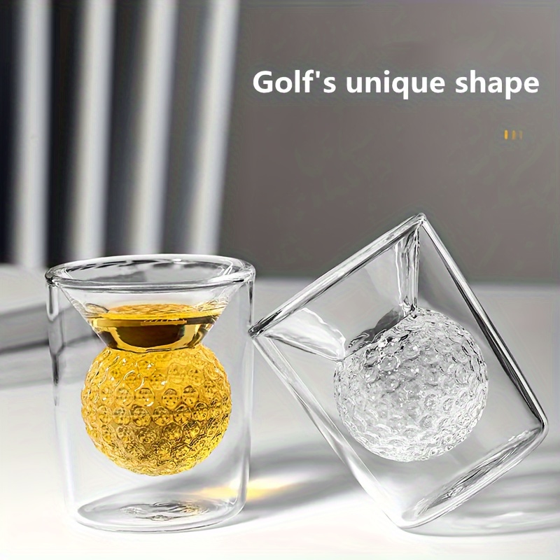 Golf Whiskey Glass, Golf Whiskey Glasses For Men, Golf Gifts For Mens  Golfers, Whiskey Glass With Golf Ball Shape Embedded