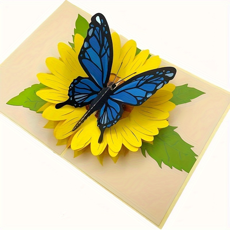 Carte pop-up avec design papillon, cartes papillon 3D faites à la