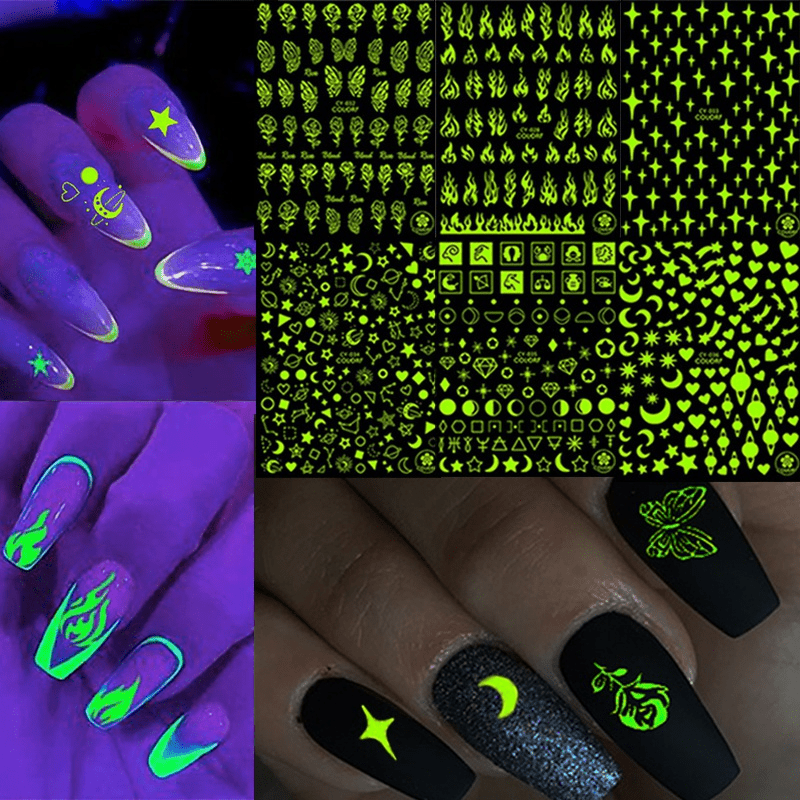 Glow In The Dark Nail Art: 10 color Neon Phosphor Glitter - Temu