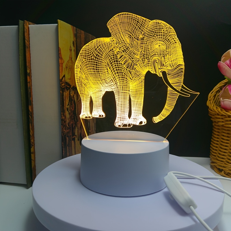 1pc Lampada Tavolo Serie Elephant 3d Luce Led Atmosfera - Temu Italy