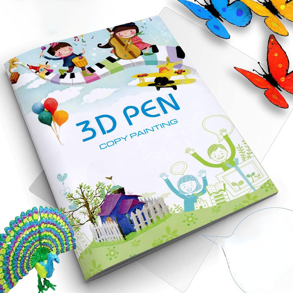 Generic 3D Pen Paper Mold for 3D Printing Pen, 3D Drawing and Doodle Model  Making Arts & Crafts Drawing, Color Printing Pattern [20 Pages with 40  different patterns] - 3D Pen Paper