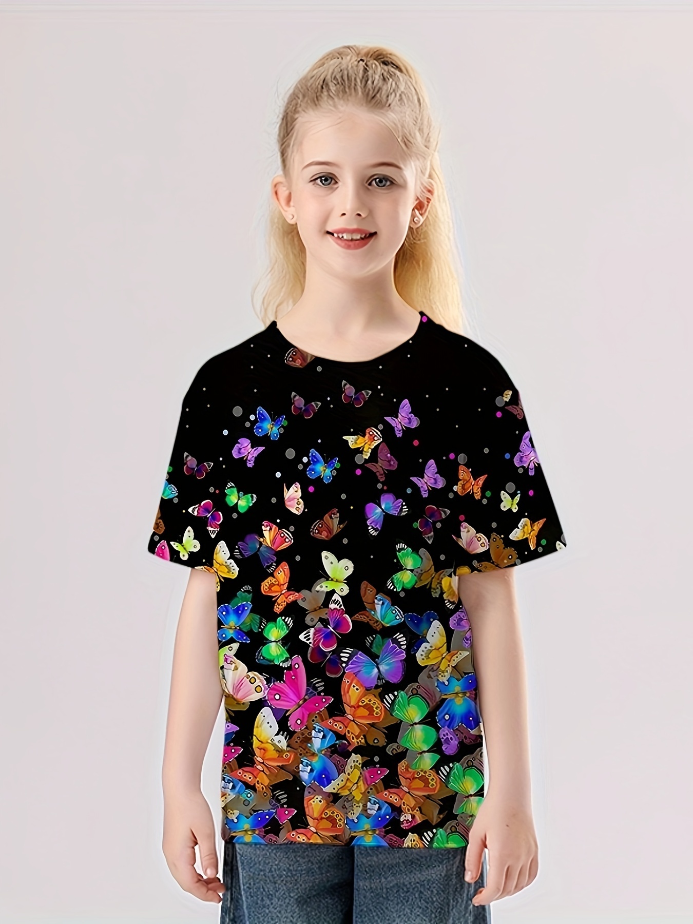 Sudadera Mon Petit Niña Rayas Puntilla - Mariposas Kids